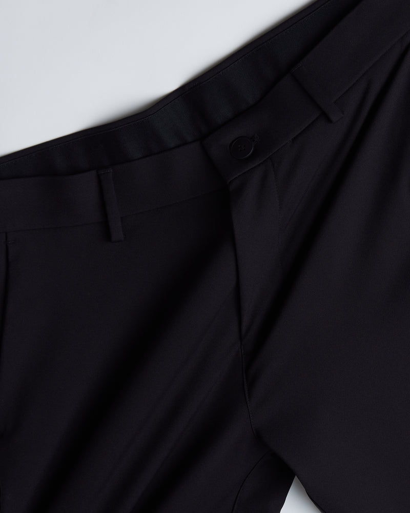 Tailored 4-Way Stretch Nylon Smart Pants - Black
