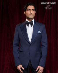 BSC x ALB | Crescendo Stretch Blended Wool Peak Lapel Blazer - Navy