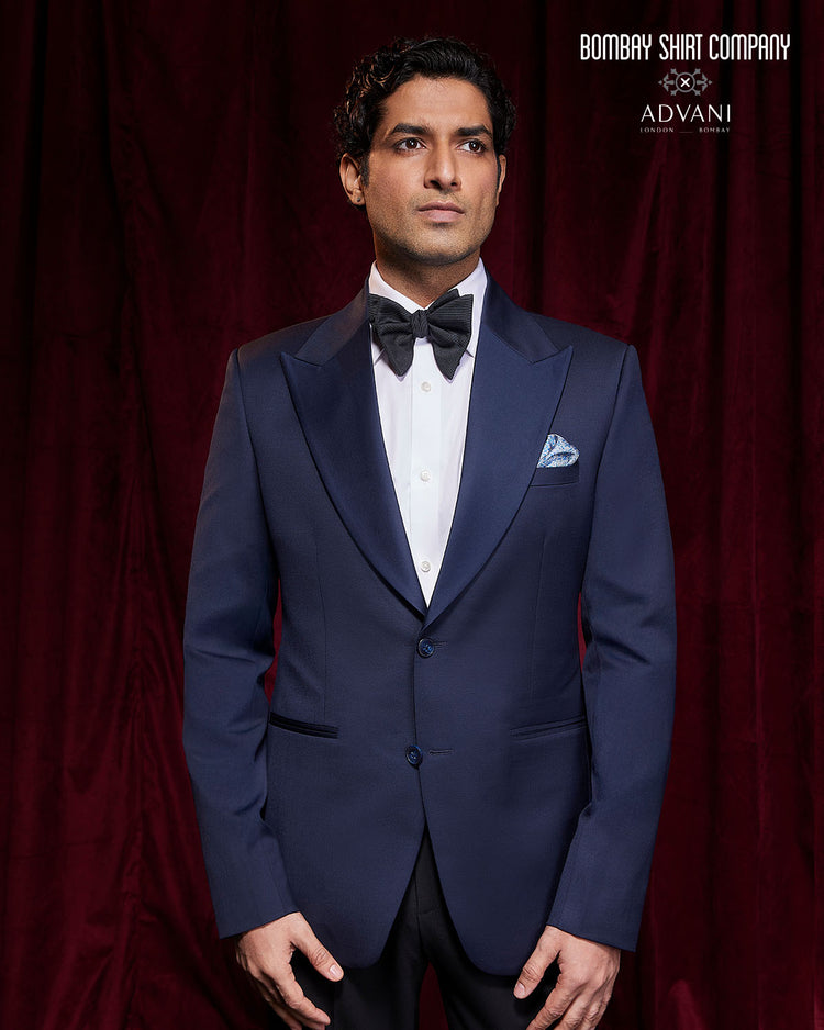 BSC x ALB | Crescendo Stretch Blended Wool Peak Lapel Blazer - Navy