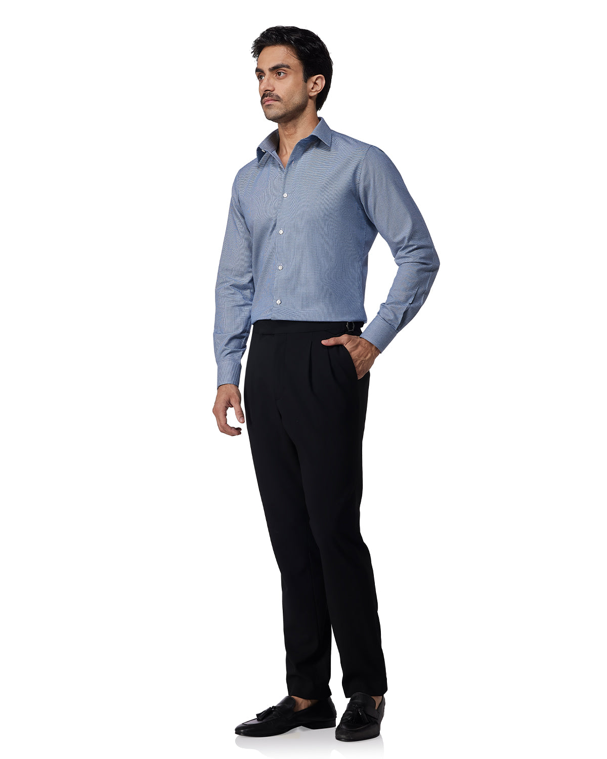 Brushed Houndstooth Shirt - Blue