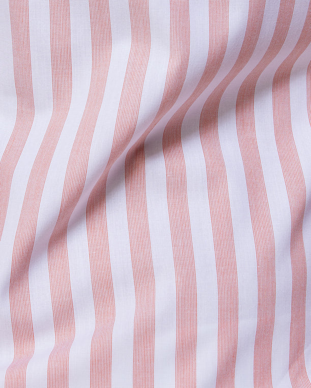 Dobby Striped Shirt - Orange & White