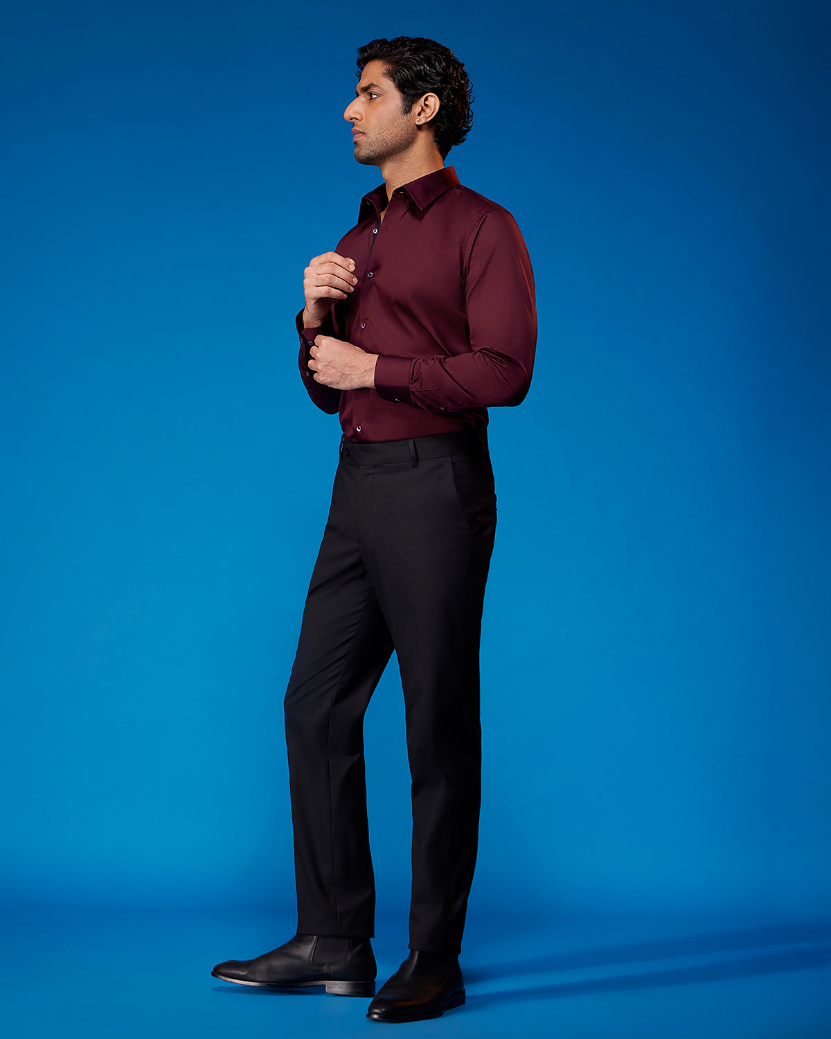 Reverie Satin Shirt - Maroon
