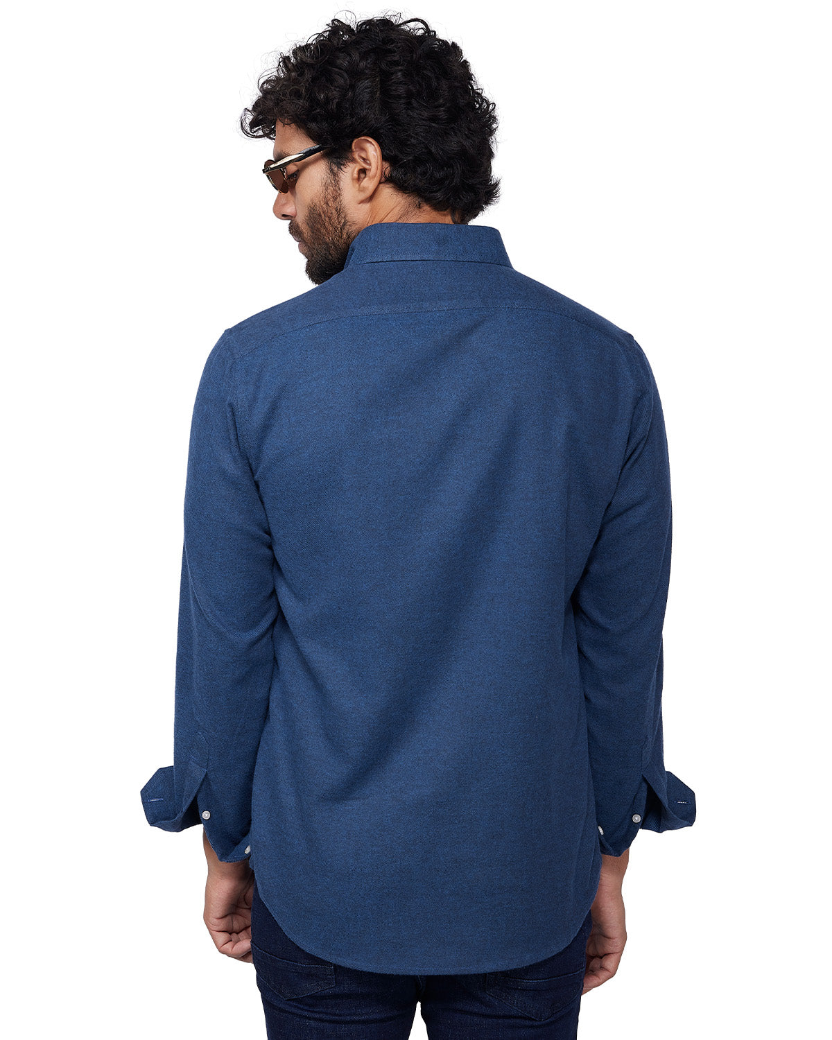 Japanese Brushed Twill Shirt - Dark Blue