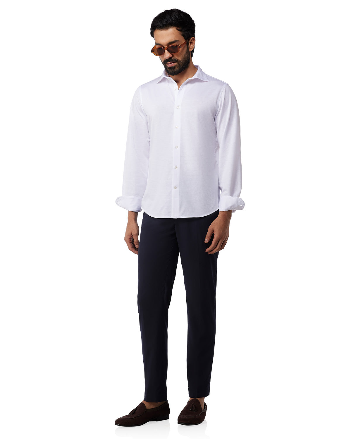 Stretch knit Shirt - White