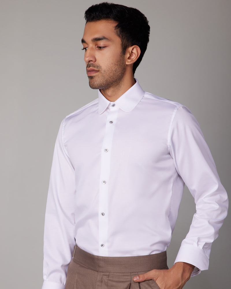 Luthai Wrinkle Free White Flag Twill Shirt