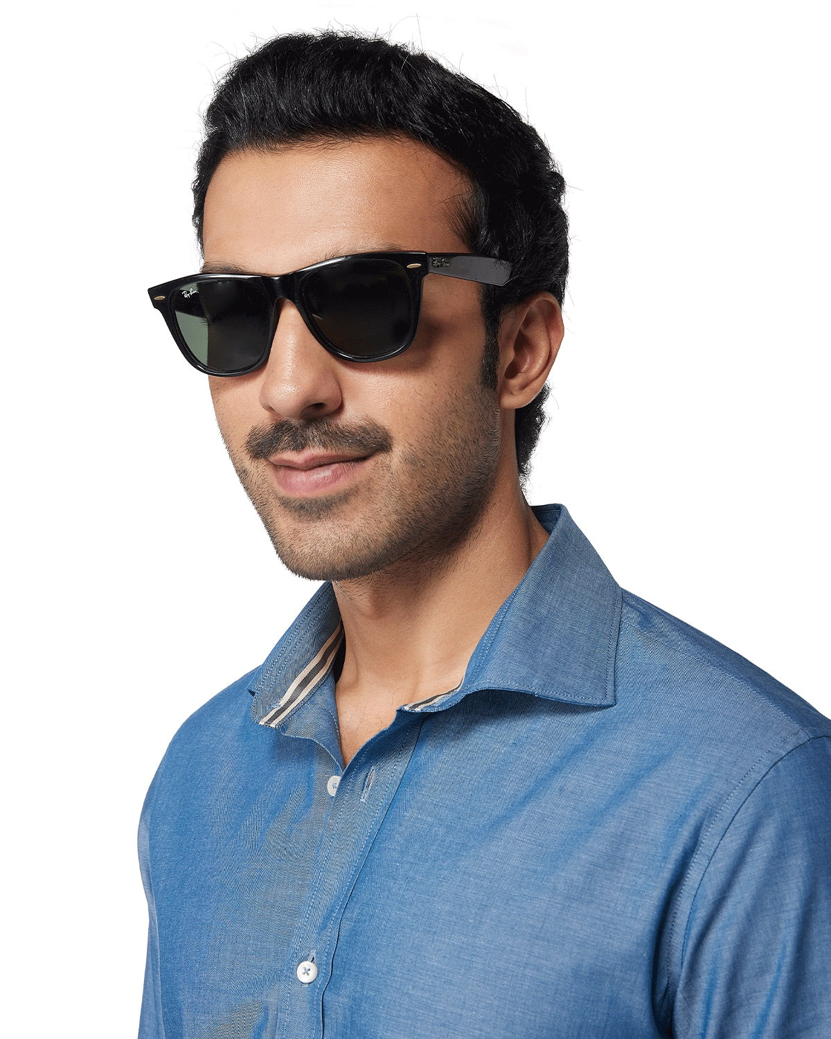 Cotton Chambray Shirt - Light Blue