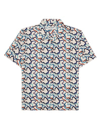 Formanova Cotton Silk Printed Shirt - Blue & Brown