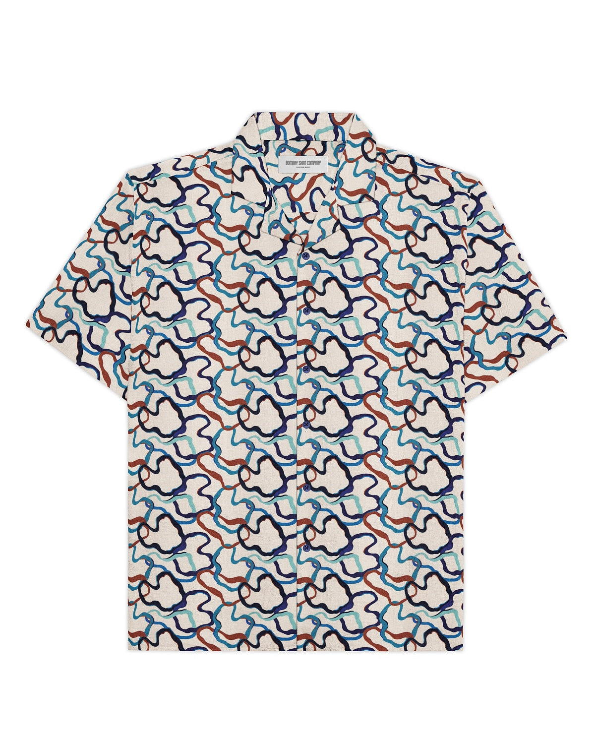 Formanova Cotton Silk Printed Shirt - Blue & Brown