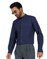 Cotton Dobby Shirt - Navy
