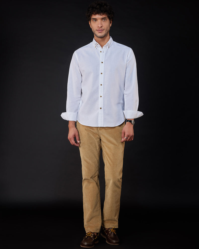 White Cotton Linen Shirt