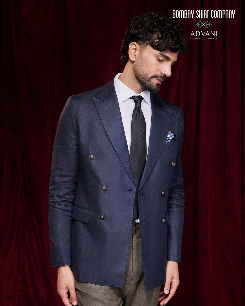 BSC x ALB | Serenade 100% Linen Double Breasted Blazer - Navy