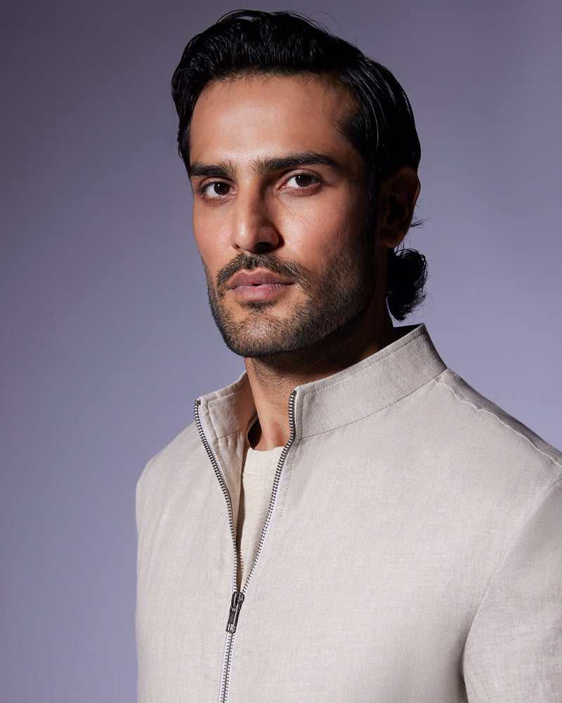 The Solaris Linen Jacket - Beige