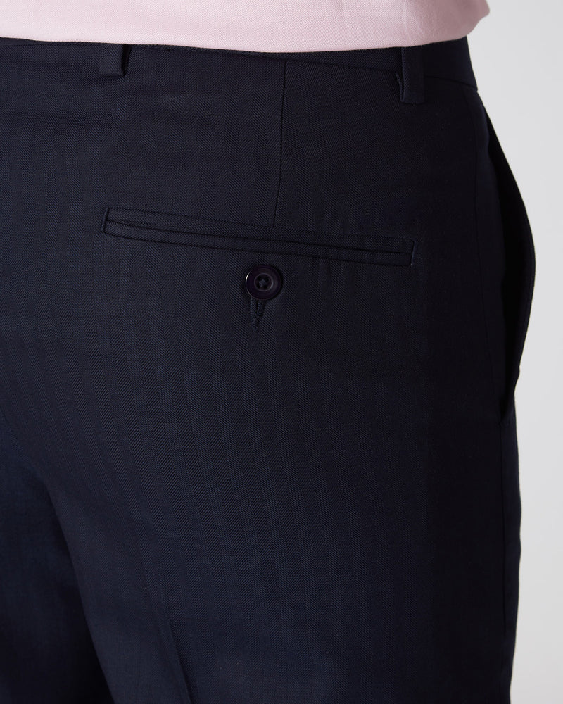 Regent Herringbone Dress Pants - Navy