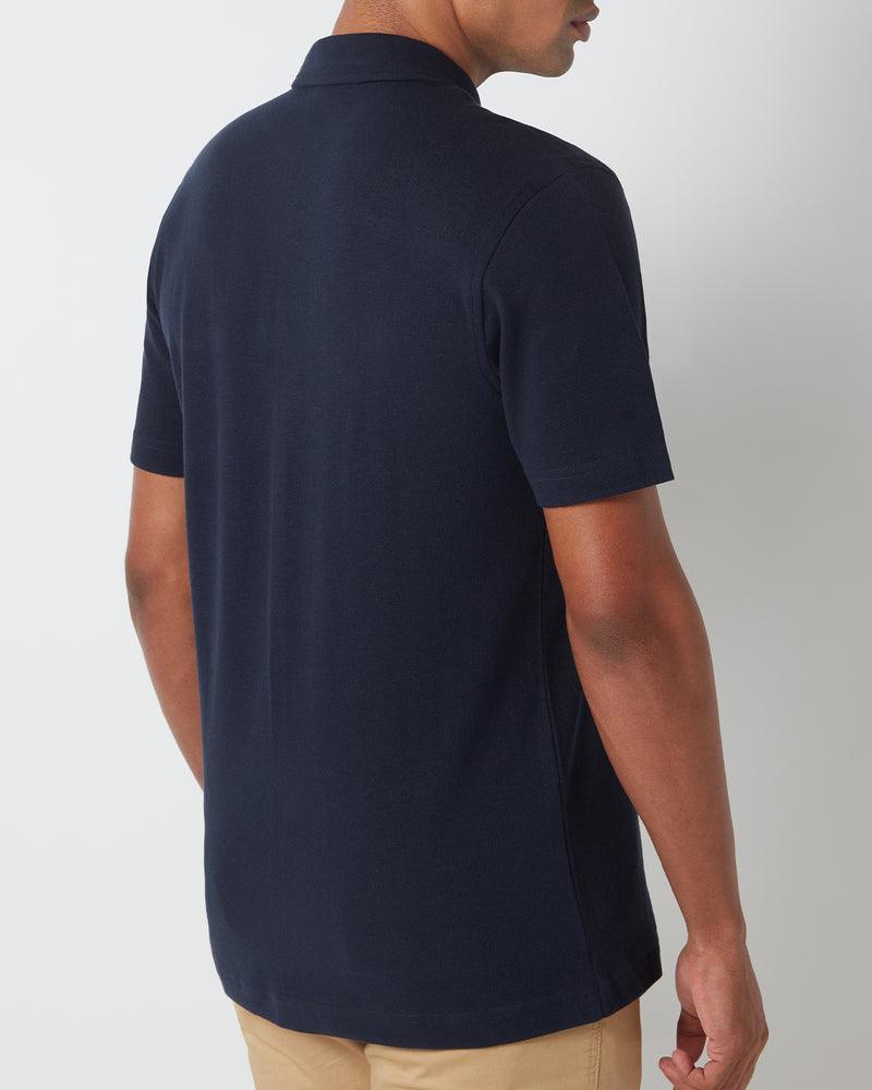 Signature Zipper Polo T-Shirt - Navy – Bombay Shirt Company