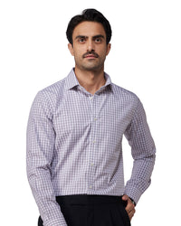 Grey Giza Cotton Gingham Checked Shirt
