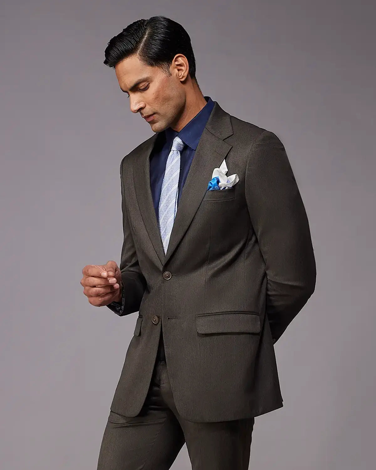 The Windsor Melange Suit - Brown