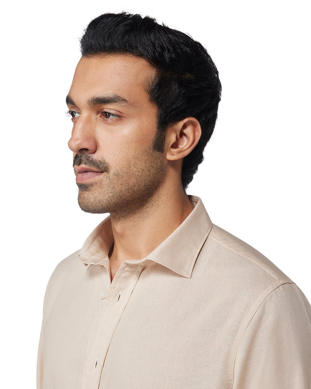 Cotton Linen Shirt - Beige
