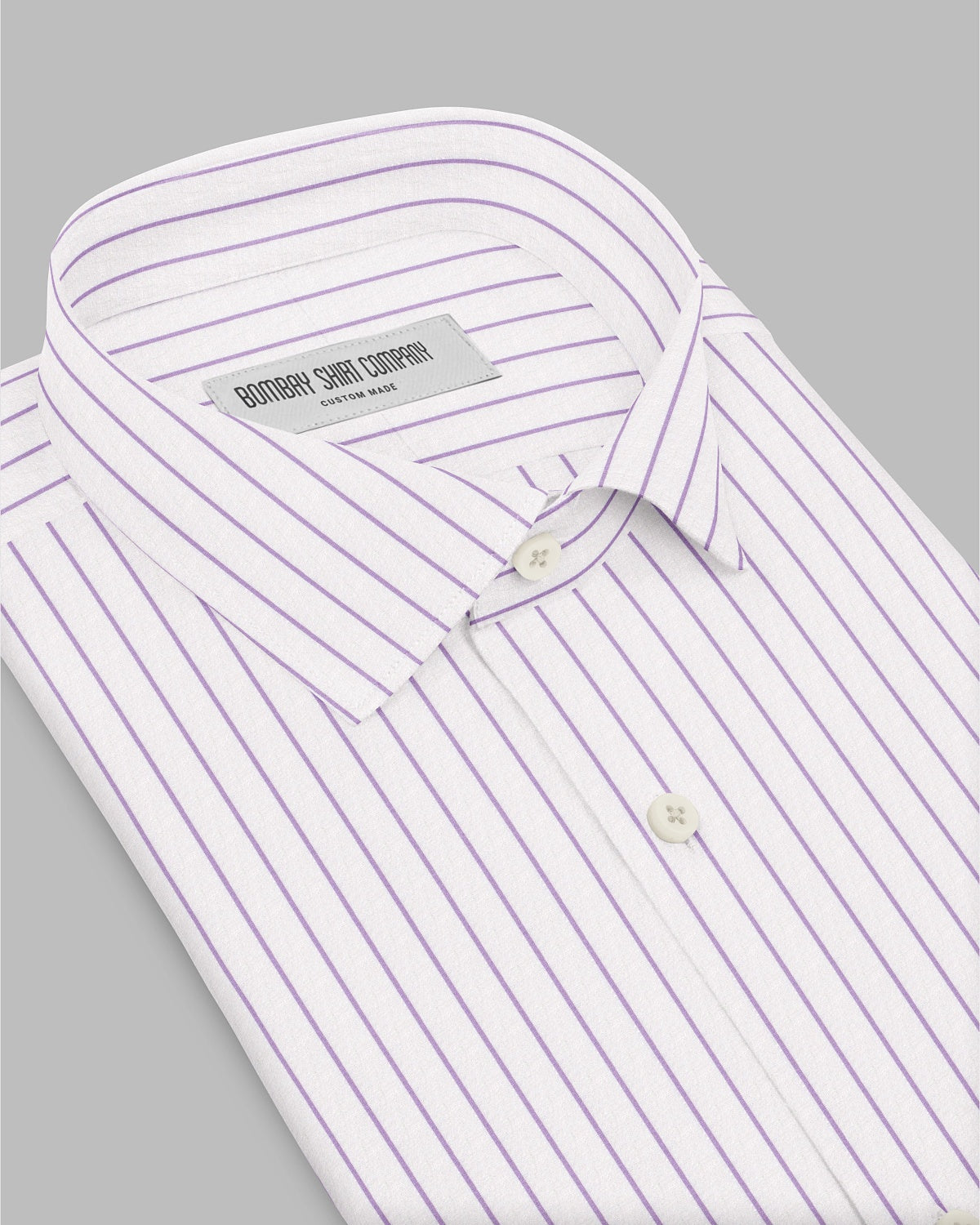 Everett Poplin Broad-Striped Shirt - Purple