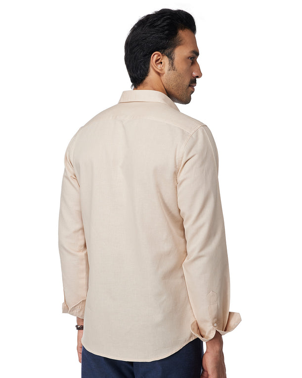Cotton Linen Shirt - Beige