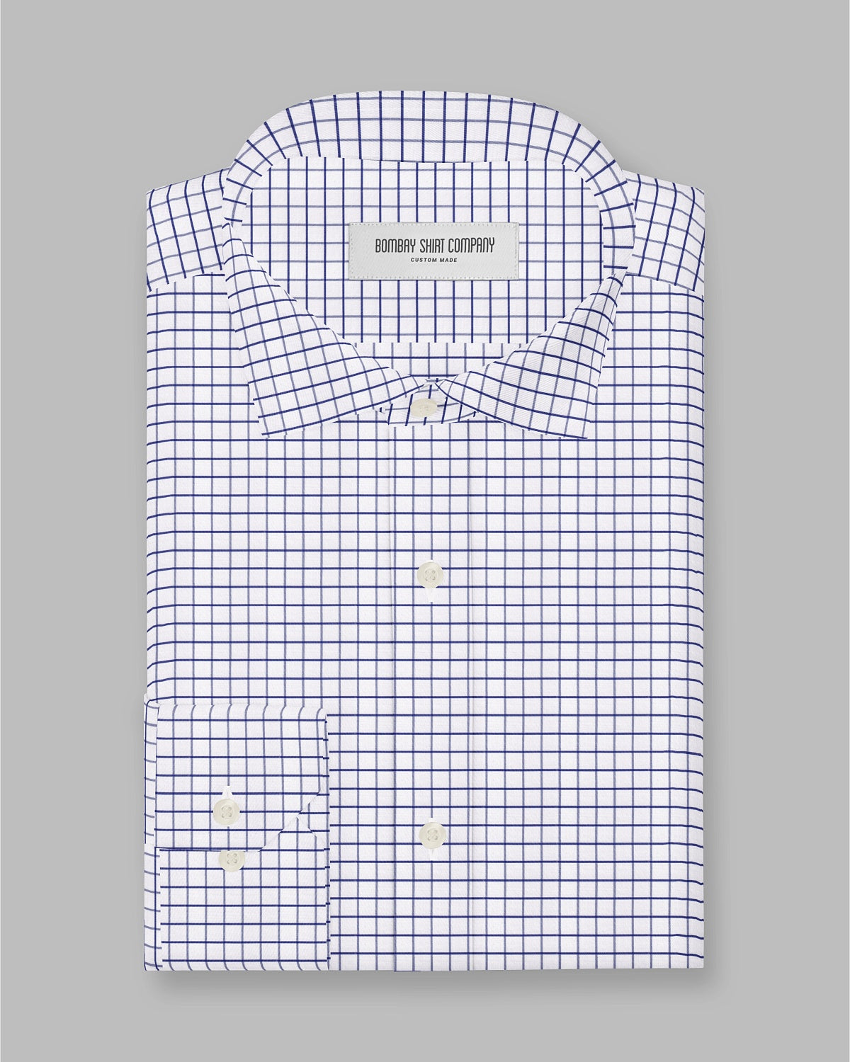Everett Poplin Checked Shirt - Blue