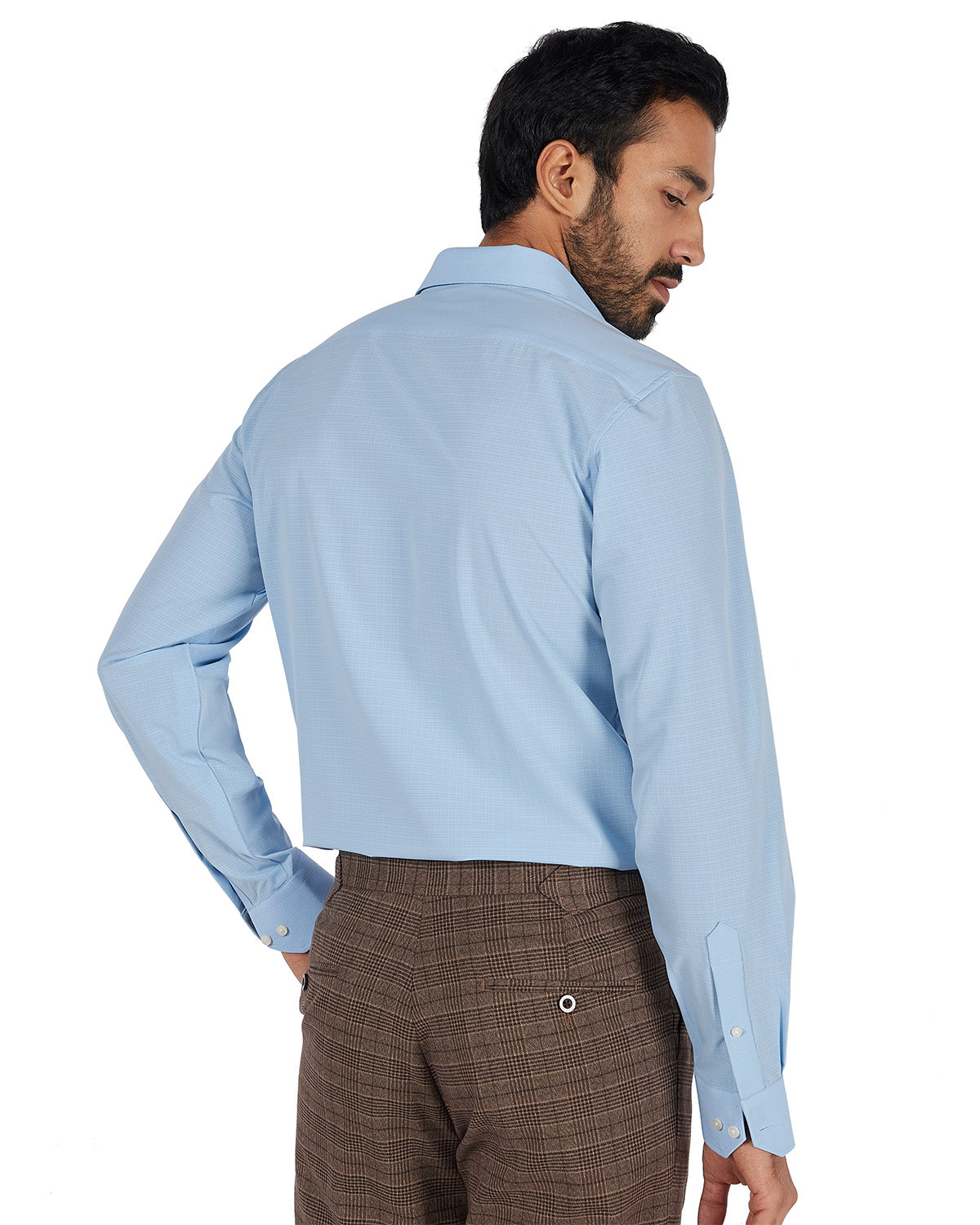 4-Way Stretch Dobby Shirt - Light Blue