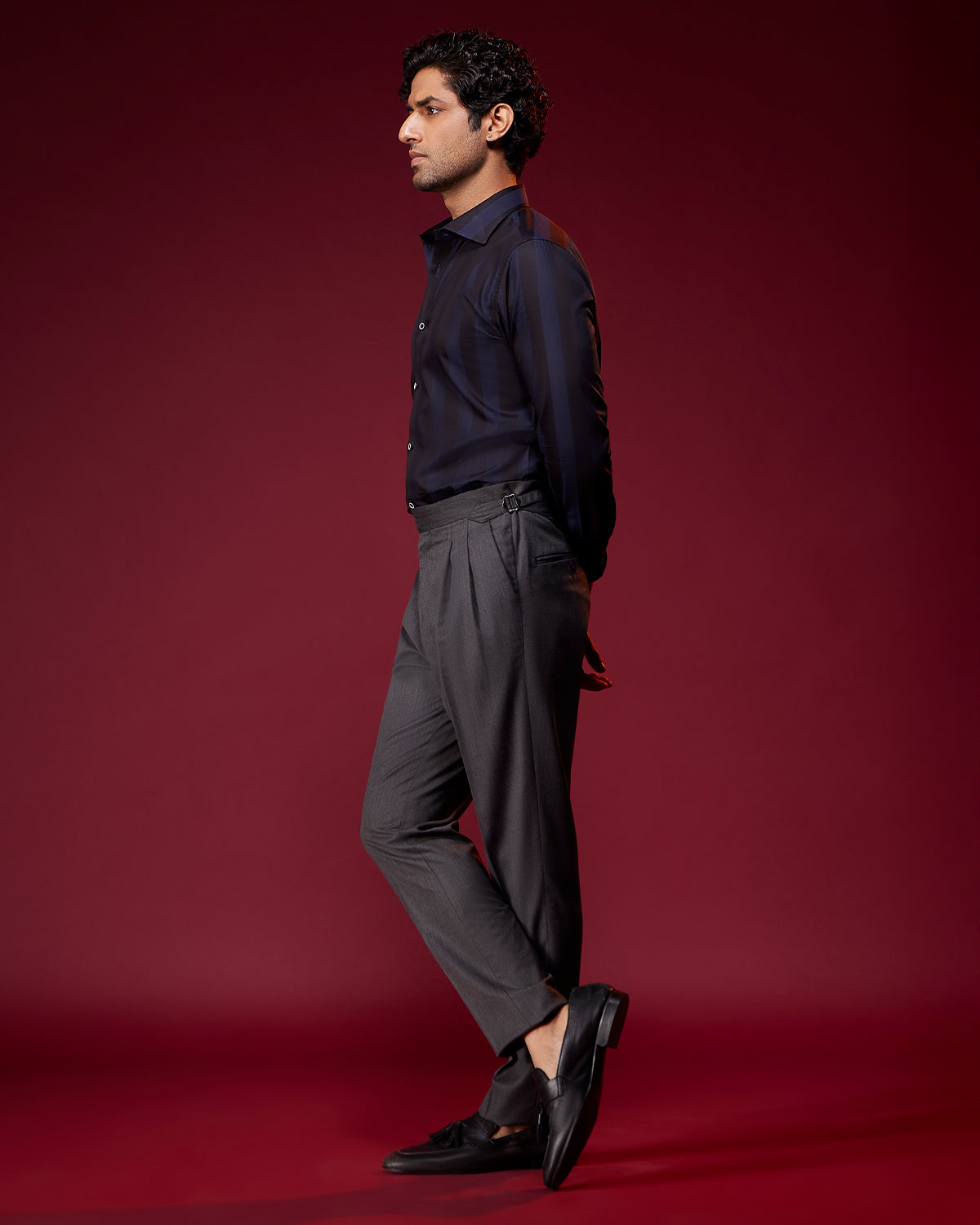 Nightshade Striped Dobby Shirt - Black