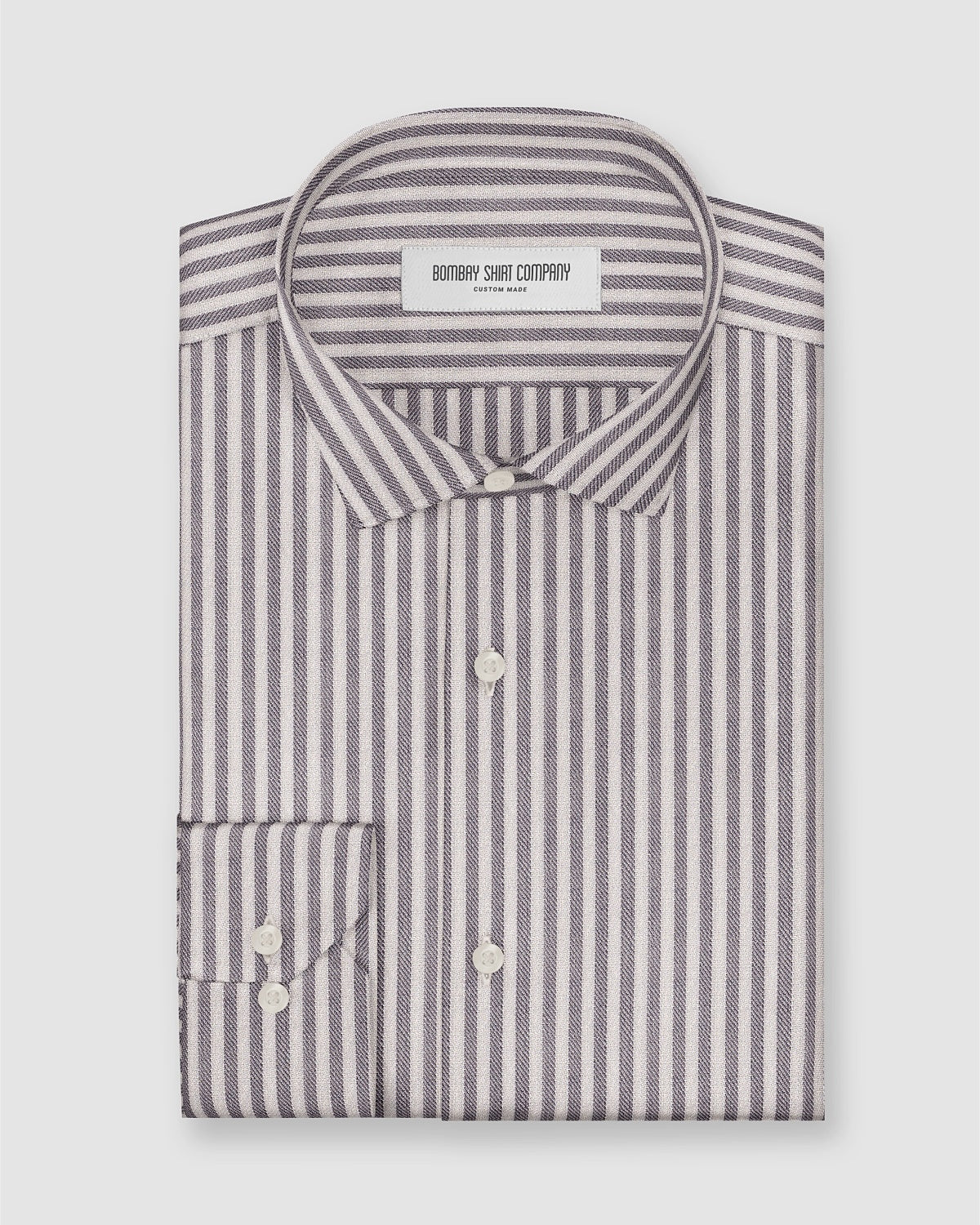 Balfour Herringbone Striped Shirt - Grey