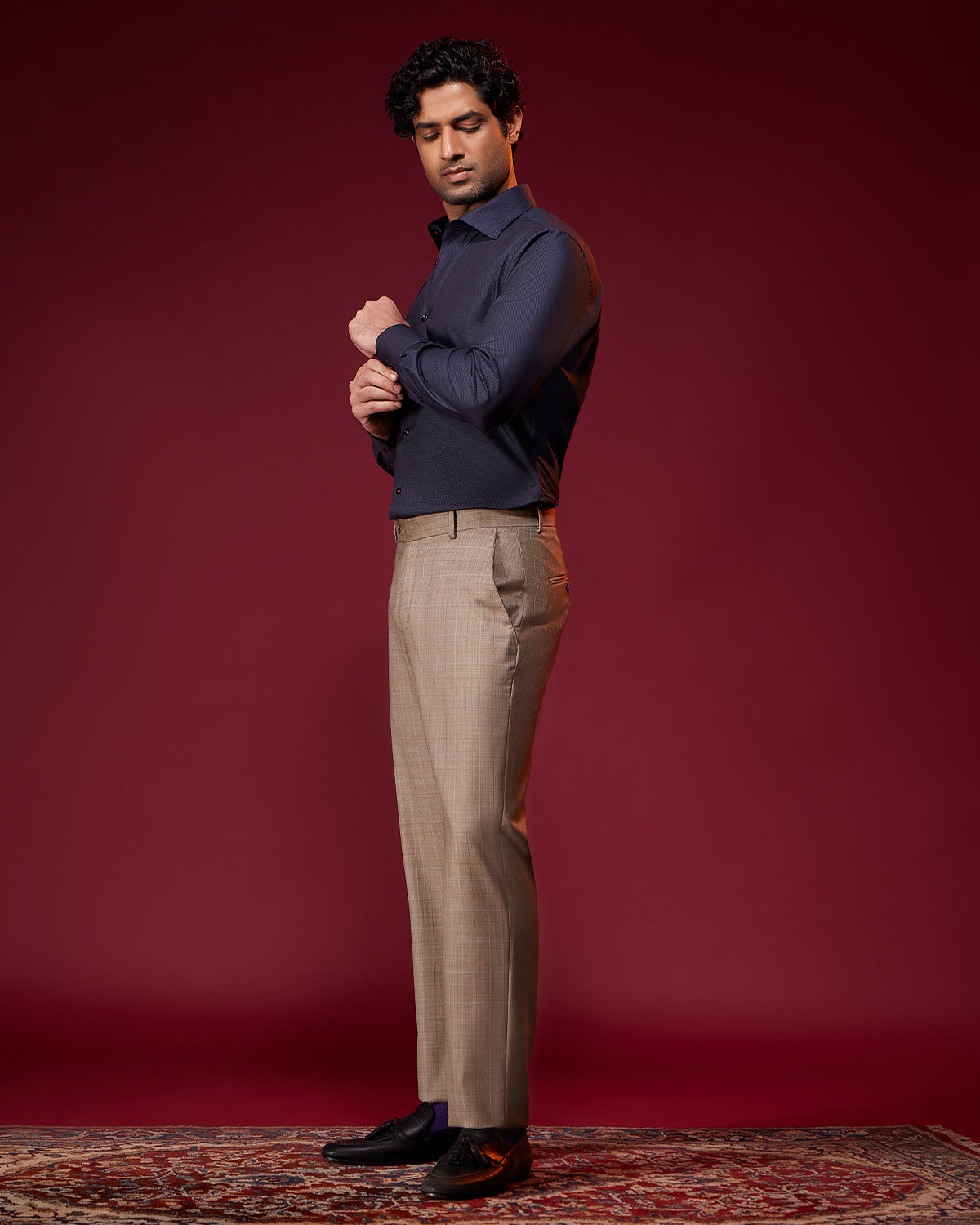 Canopy Diamond Dobby Shirt - Navy Blue