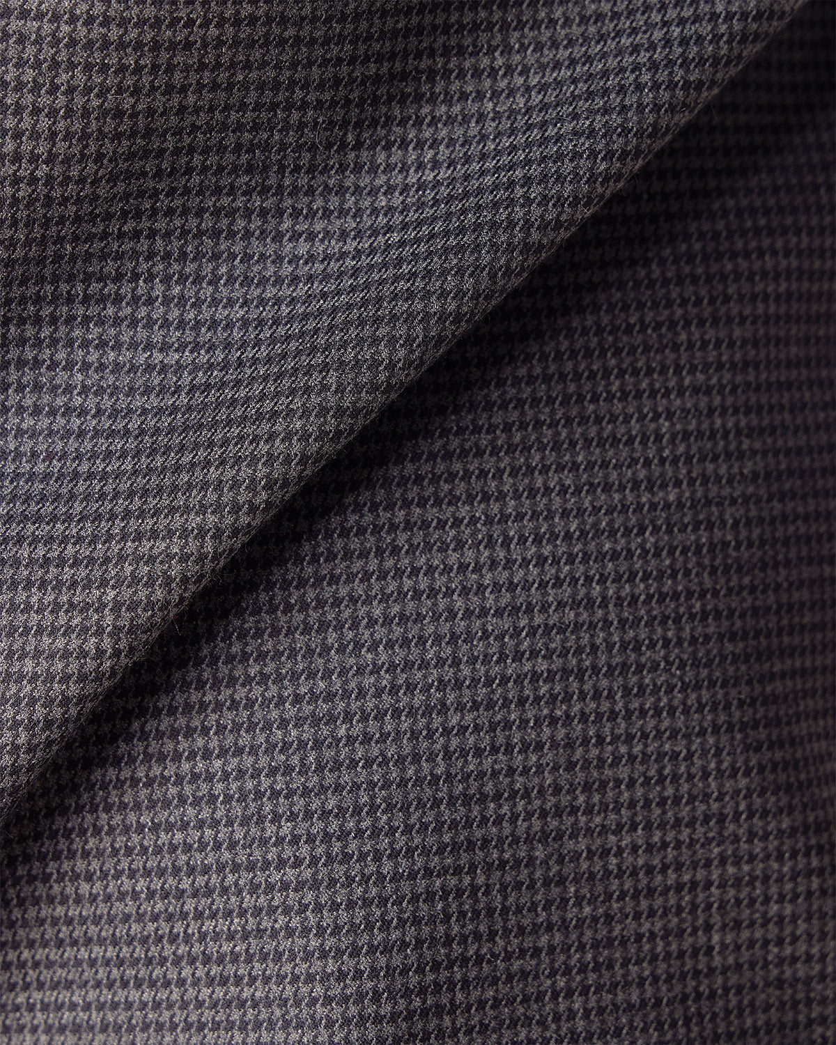 Japanese Blended Wool Stretch Houndstooth Shirt - Dark Grey