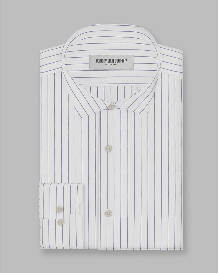 Creed Twill Striped Shirt - Blue & White