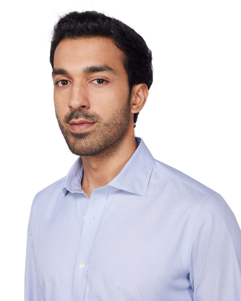 Cotton Dobby Shirt - Blue