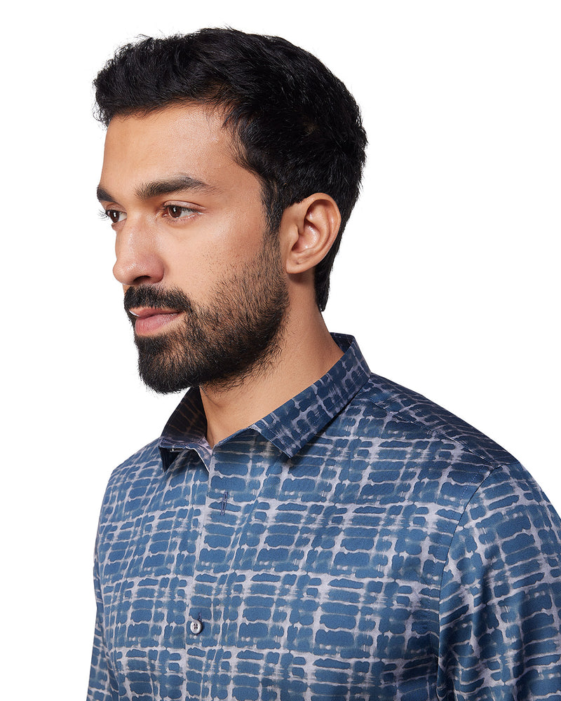Abstract Printed Shirt - Blue