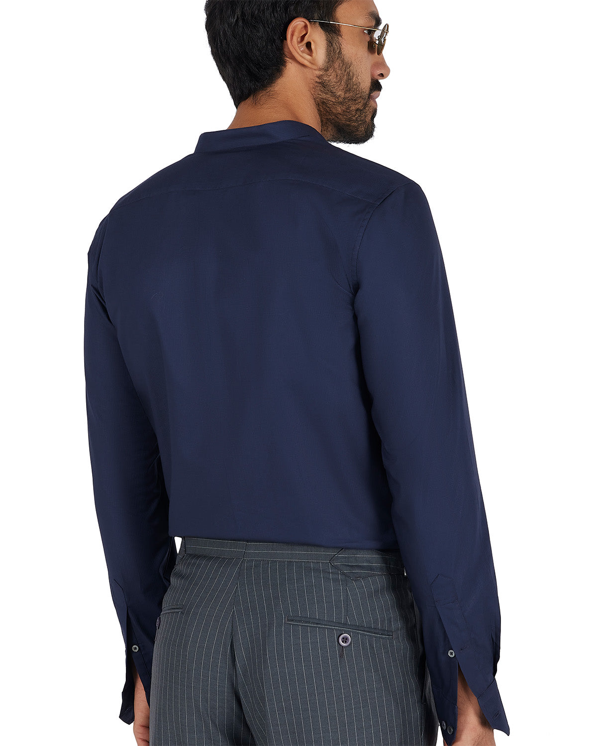 Cotton Dobby Shirt - Navy