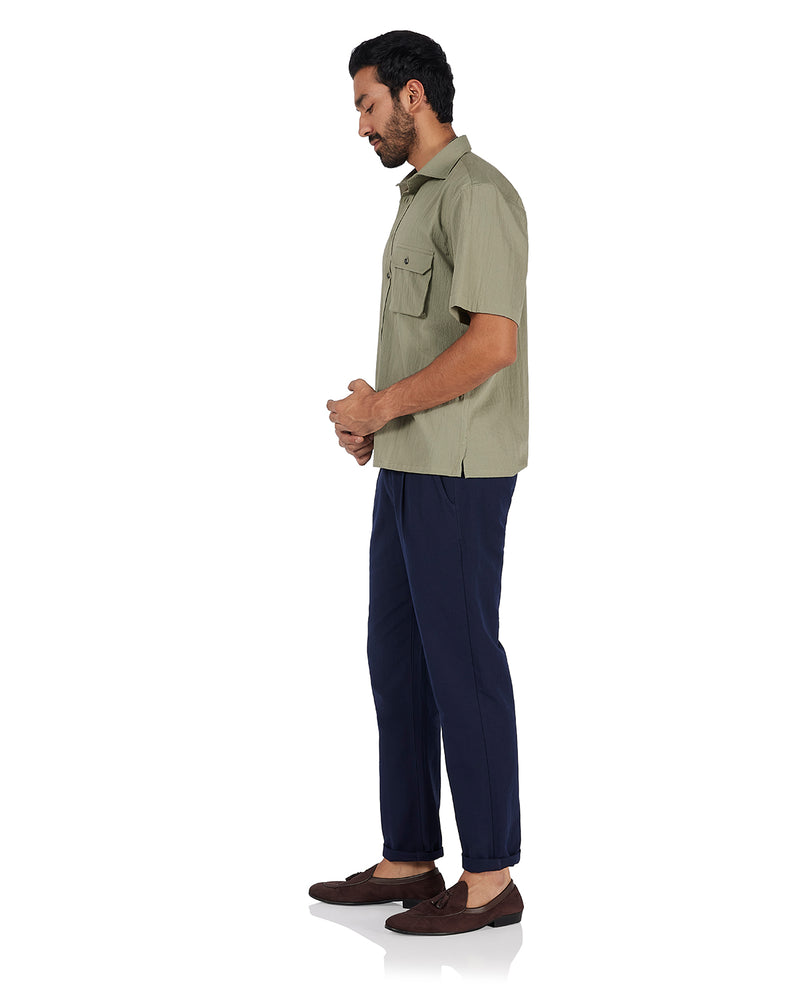 Olive Seersucker Shirt