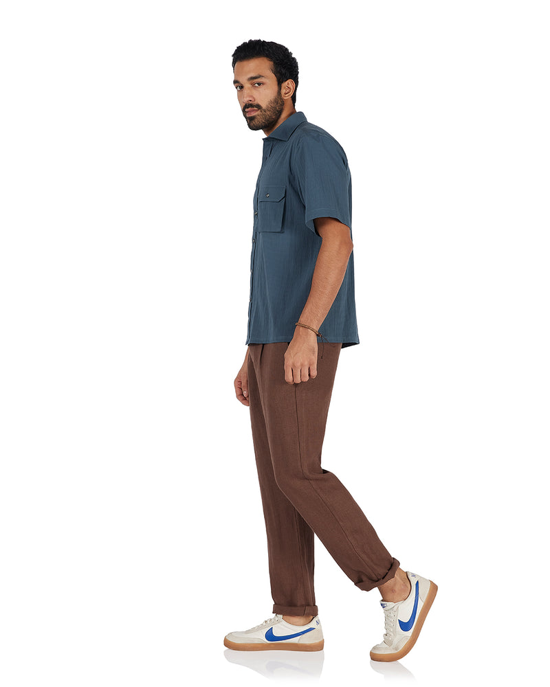 Blue Seersucker Shirt