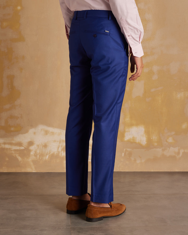 Slim Fit Royal Blue Formal Pants Noble Blended Wool Dress Pants