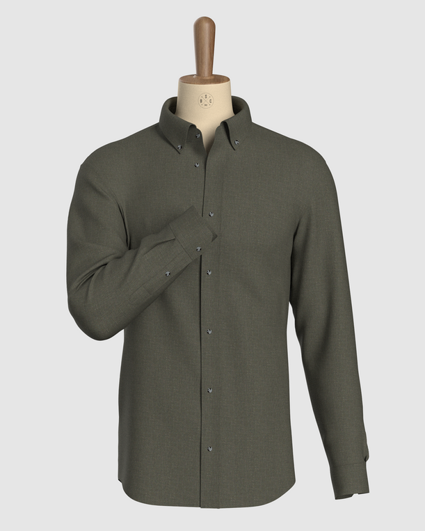 Soft Washed Linen Shirt - Military Green