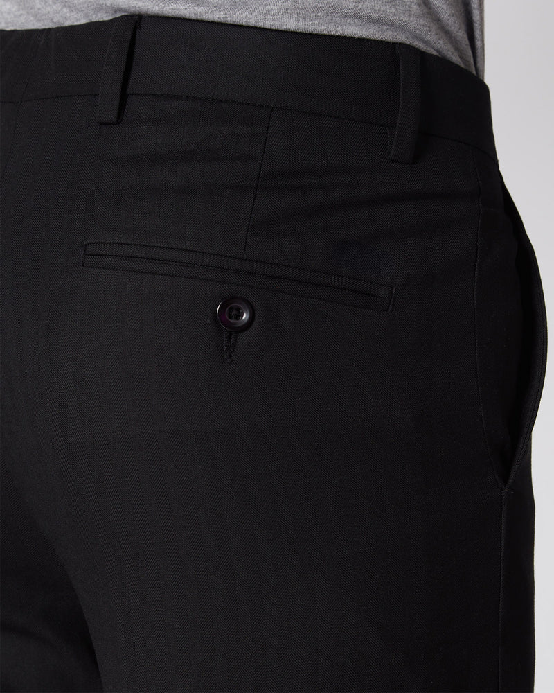 Regent Herringbone Dress Pants - Black