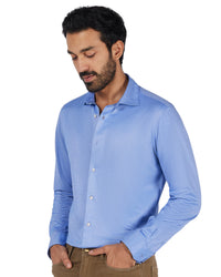 Japanese Stretch Knit Shirt - Blue