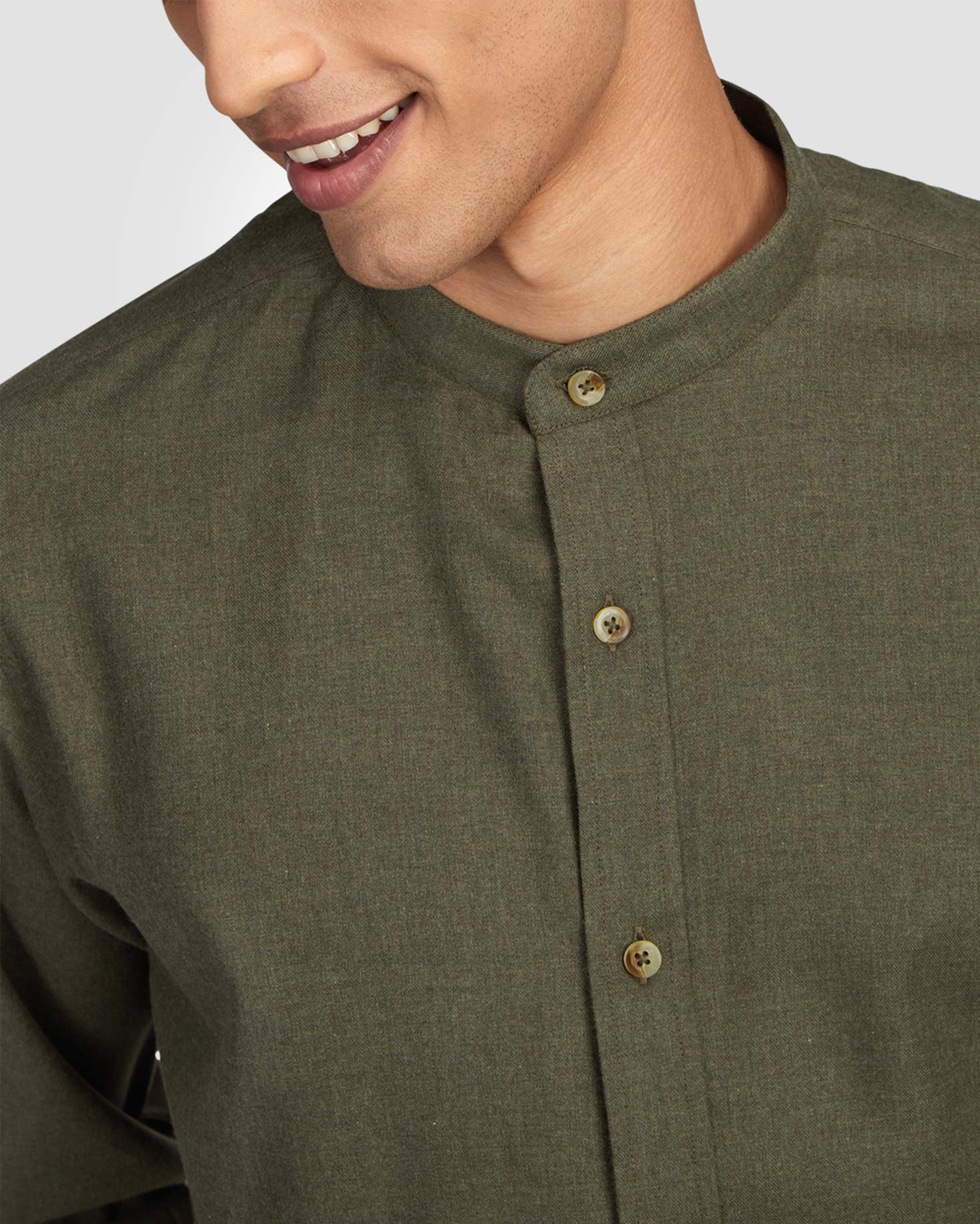 Military Green Brushed Twill Shirt
