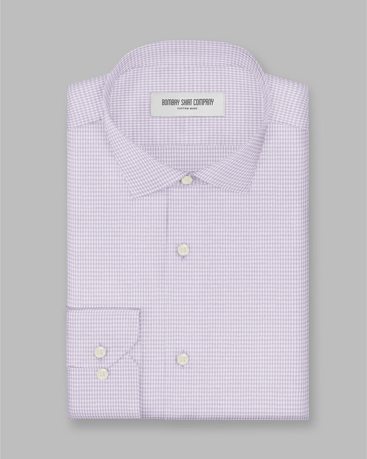 Montclair Twill Checked Shirt - Purple & White