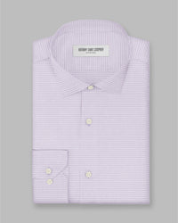 Montclair Twill Checked Shirt - Purple & White