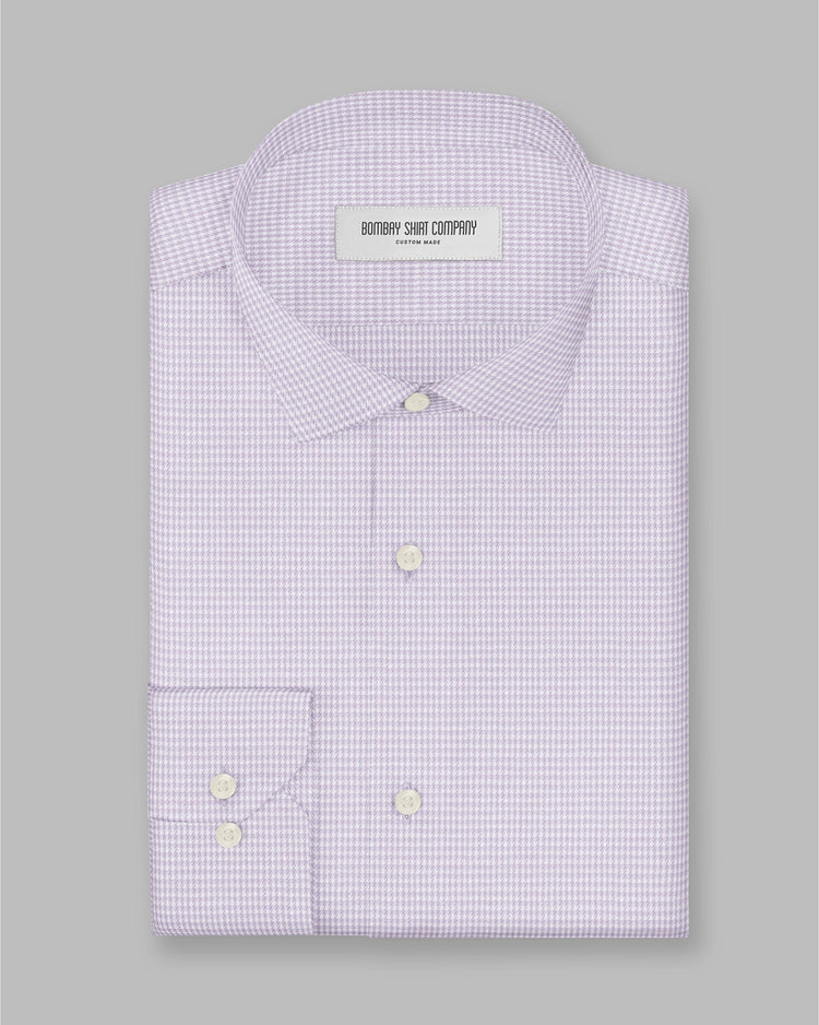 Montclair Twill Checked Shirt - Purple & White