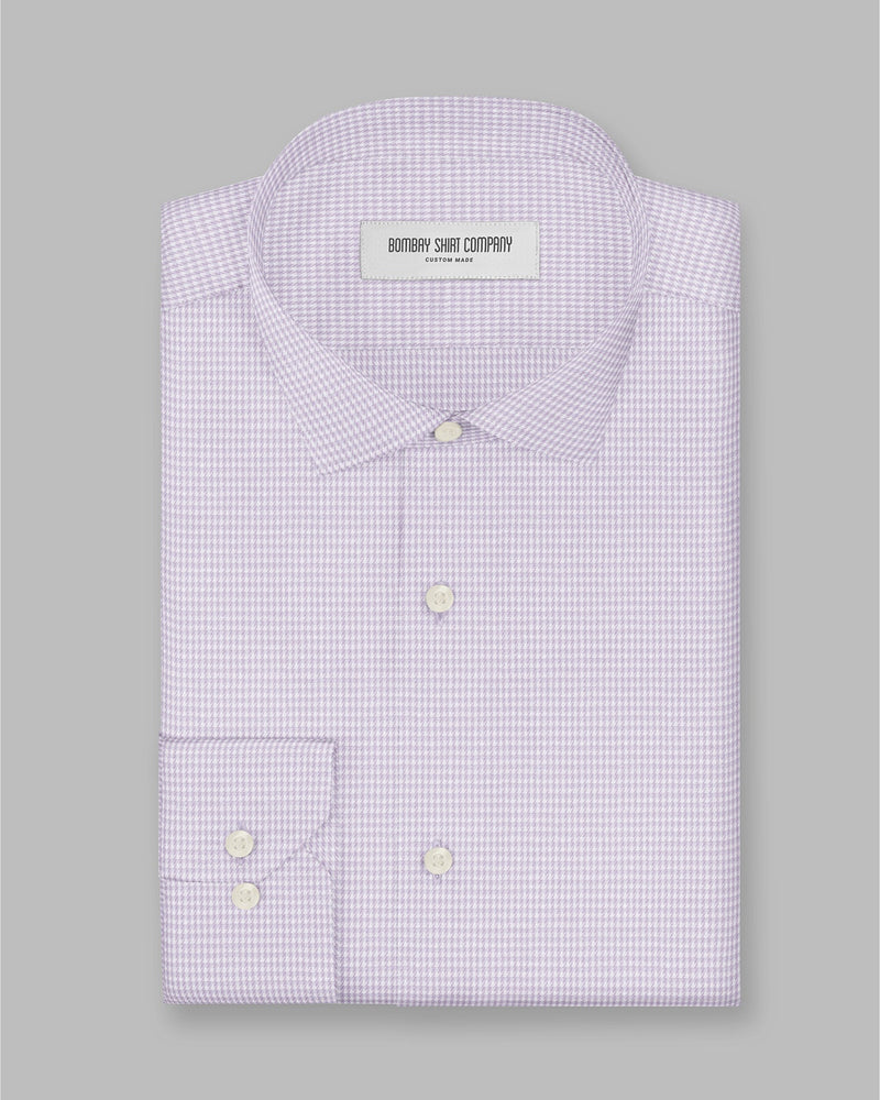 Montclair Twill Checked Shirt - Purple & White