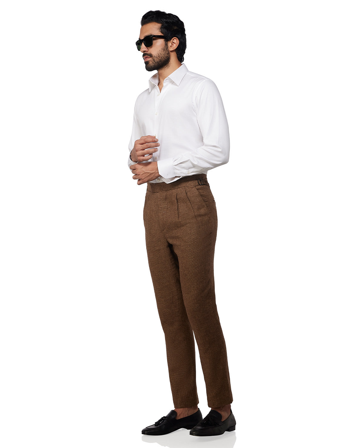 Stretch Cotton Dobby Shirt - White