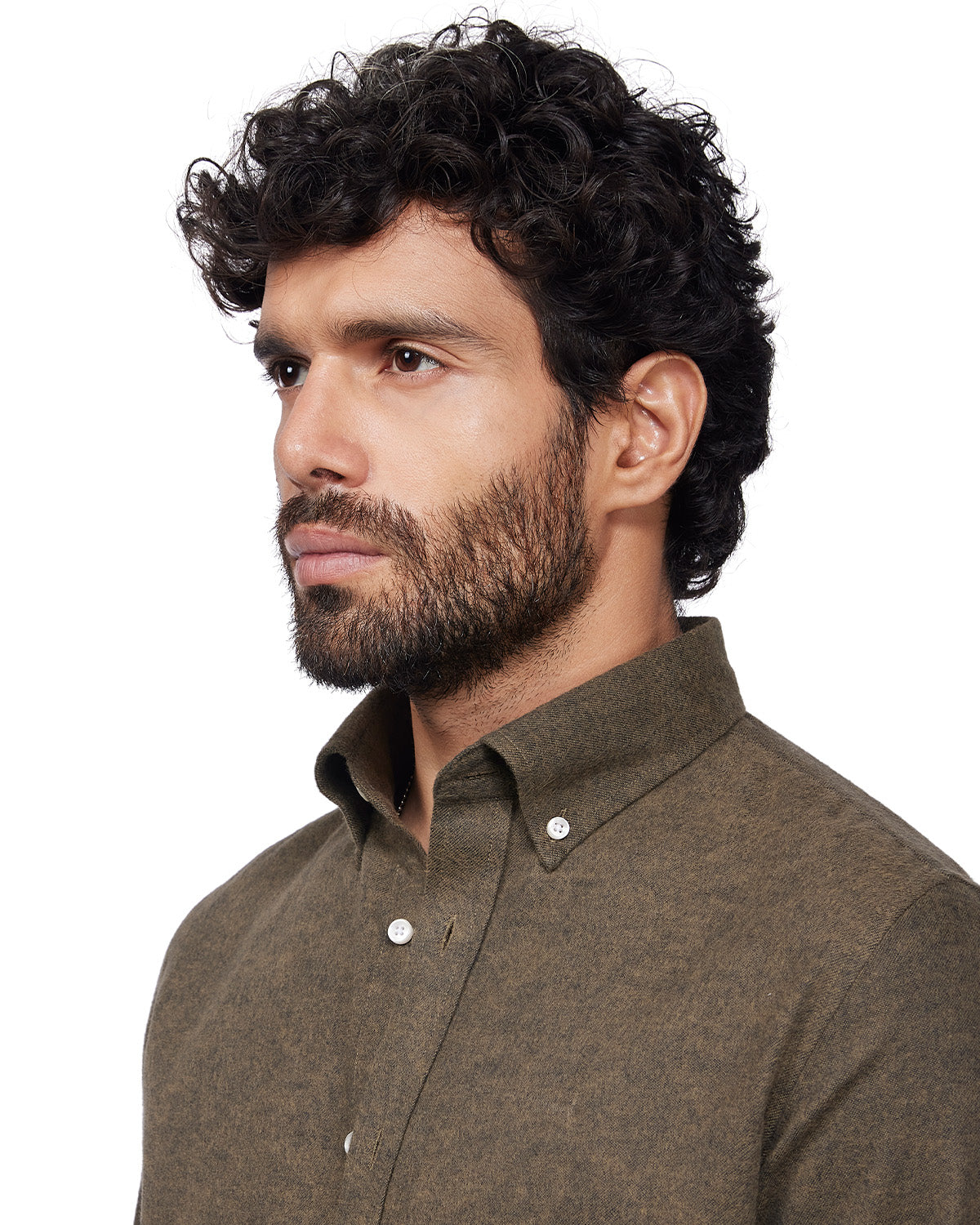 Japanese Brushed Twill Shirt - Olive