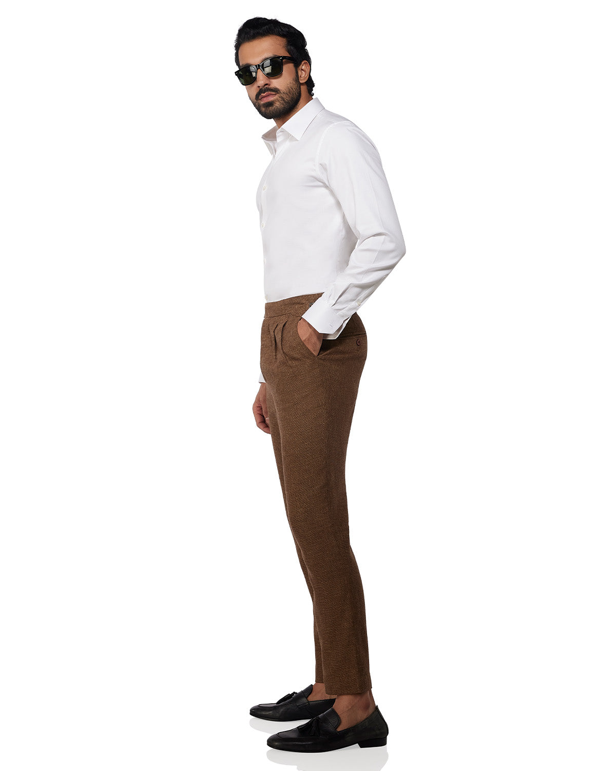 Stretch Cotton Dobby Shirt - White