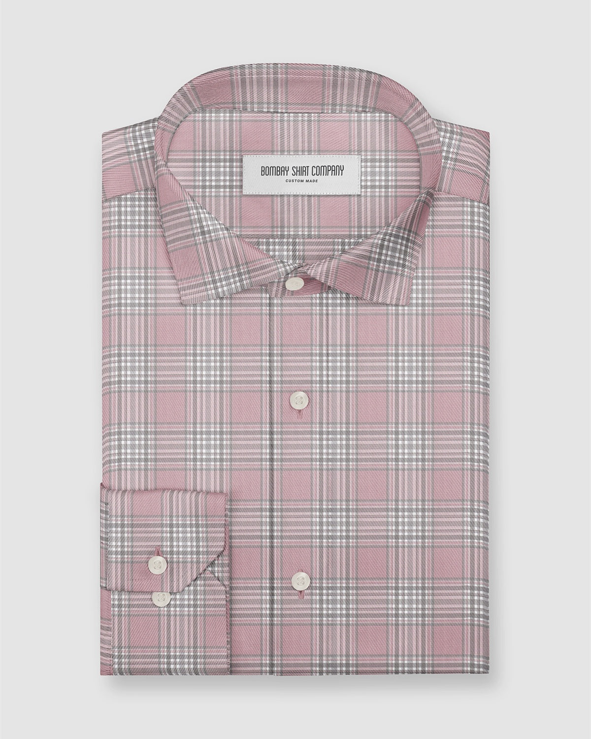 Langford Twill Checked Shirt - Pink
