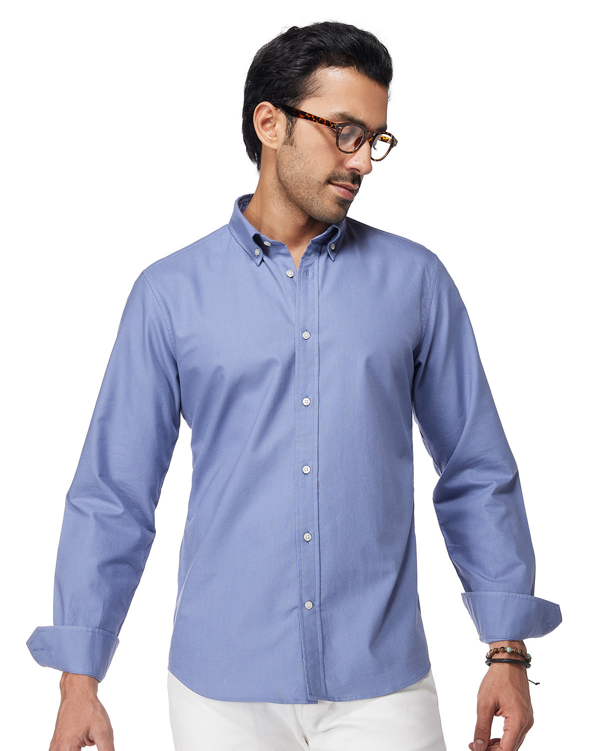 Washed Oxford Shirt - Bluish Grey