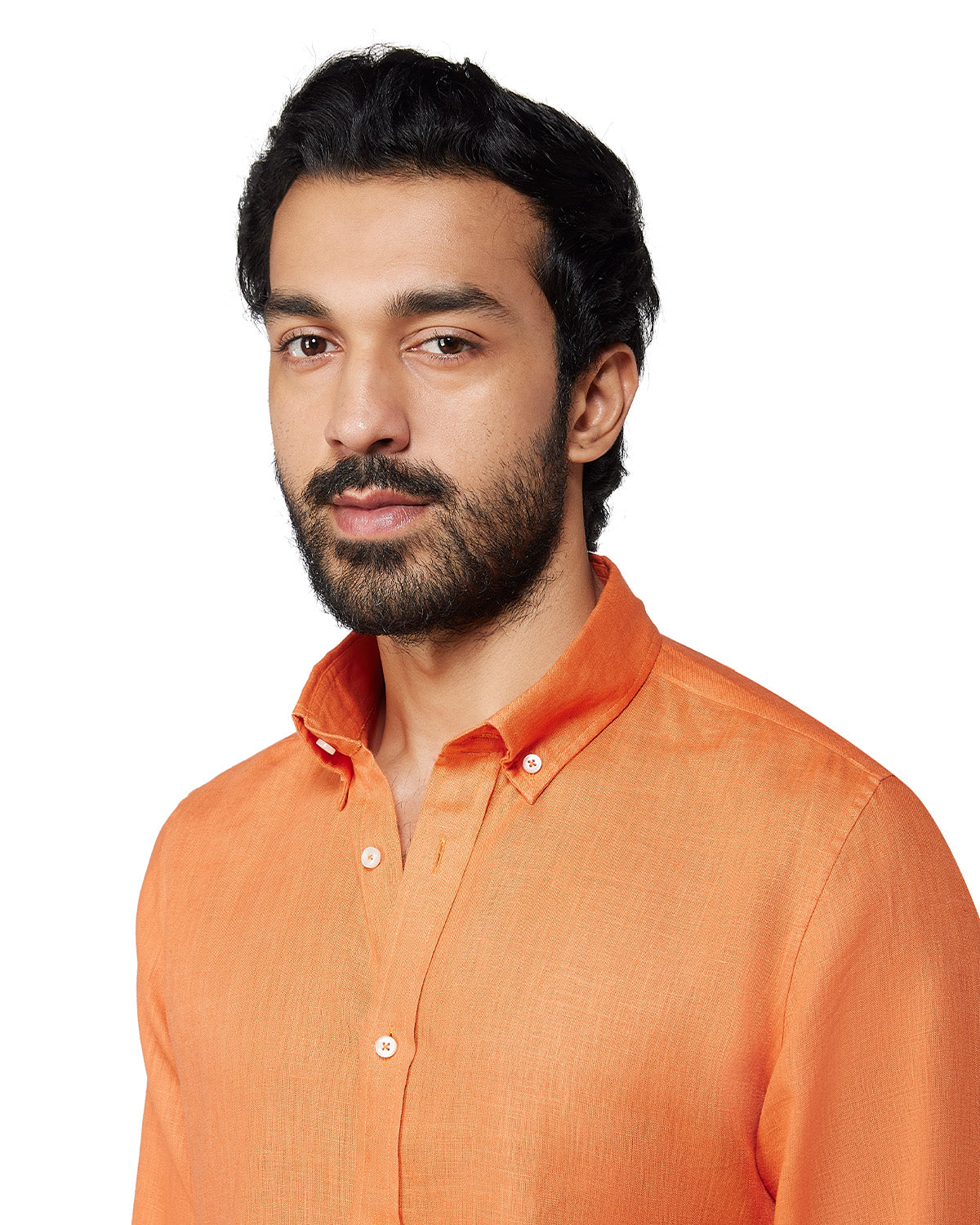 100% Linen Shirt - Rust